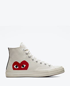 high top white converse with heart